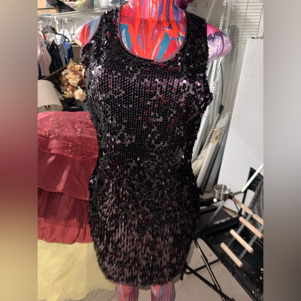 Elegant Black Sequin Dress